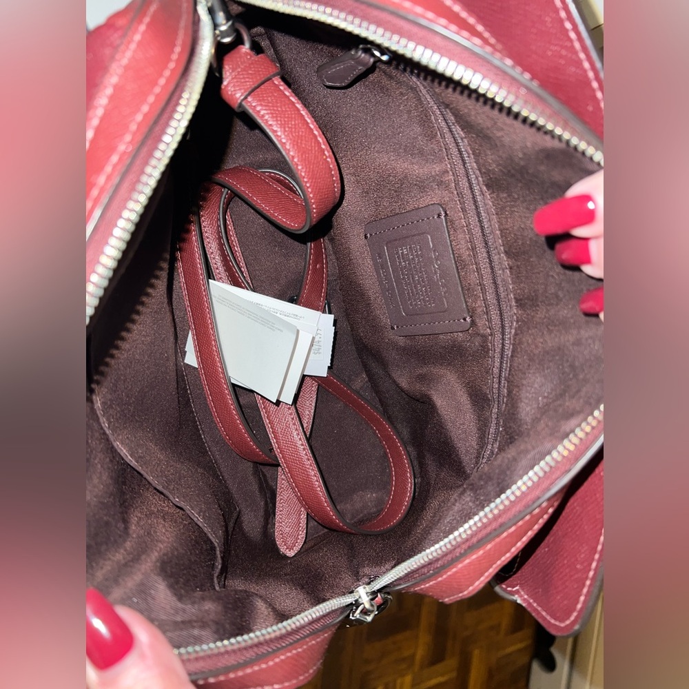 Coach Burgundy Leather Satchel - Picture 5 of 7